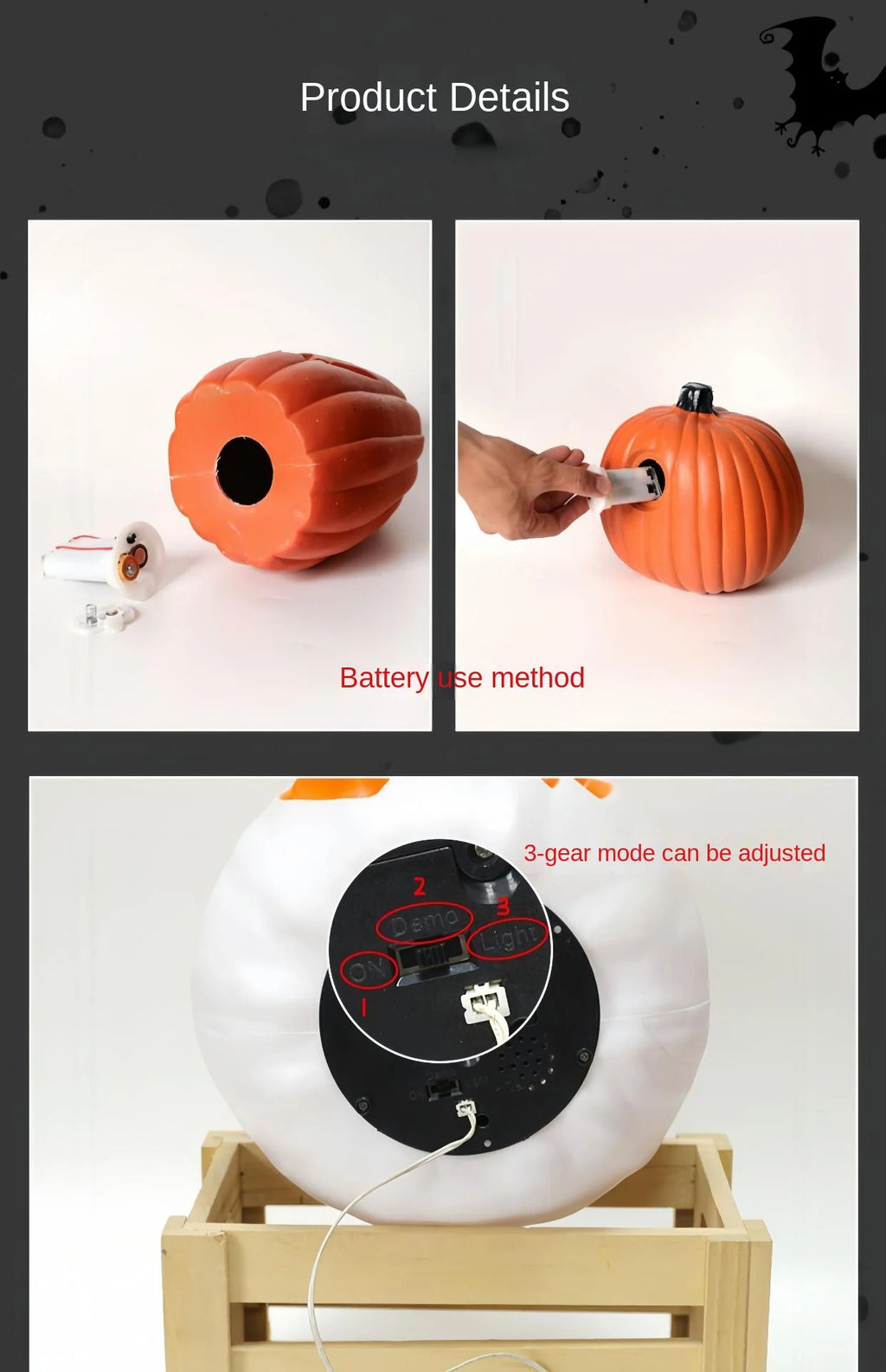 Halloween Pumpkin Lantern  Haunted House Decoration - Pumpkin Themed Luminous Decoration Props, Festive Party Atmosphere Lights