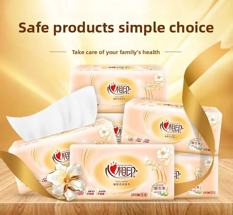 1 Piece 6 Packs; Heart Printing Paper; Kleenex; Tissue Paper; Household Toilet Paper; Napkin; Wet And Dry Dual-use Toilet Paper