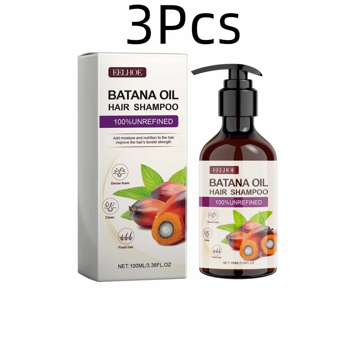 EELHOE Batana Oil Shampoo Nourishing Hair Soothing Dryness Scalp Long Lasting Moisturizing Oil Control Dandruff Removal Shampoo