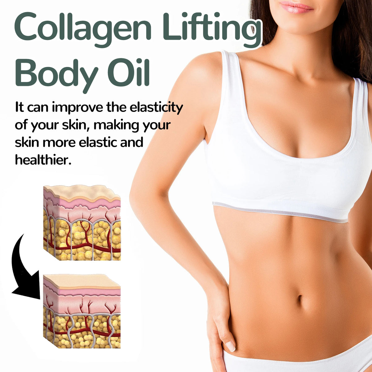 OceAura Collagen Body Oil Moisturizing and Moisturizing Whole Body Massage Essential Oil for Dry Skin Moisturizer Hydrating