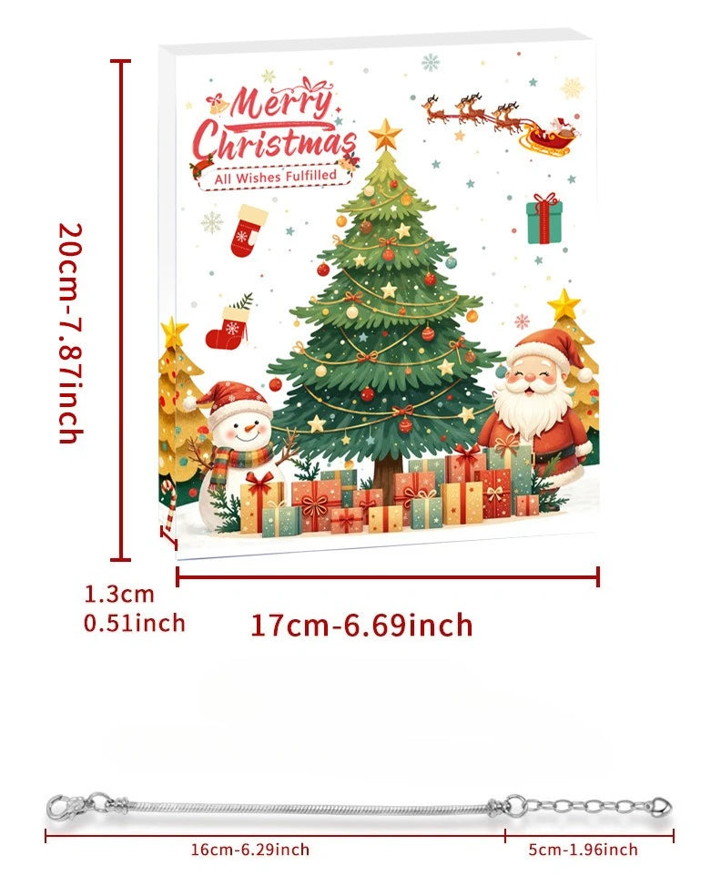 New Christmas Advent Calendar 24 Grid Countdown DIY Musical Note Bracelet Advent Calender Box Surprise Christmas Gifts Box