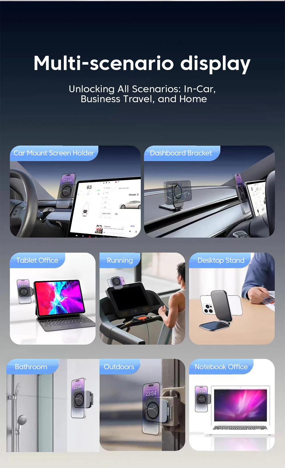Magnetic Phone Holder for Car Mount with Dual Side Strong Magnets Ultrathin Adjustable Cell Phone Holder Accessories For Phone