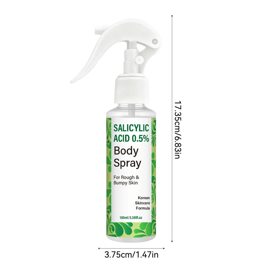 Salicylic Acid 0.5% Body Spray with Glycolic Acid and Panthenol – Korean Skincare Formula for Rough, Bumpy.
