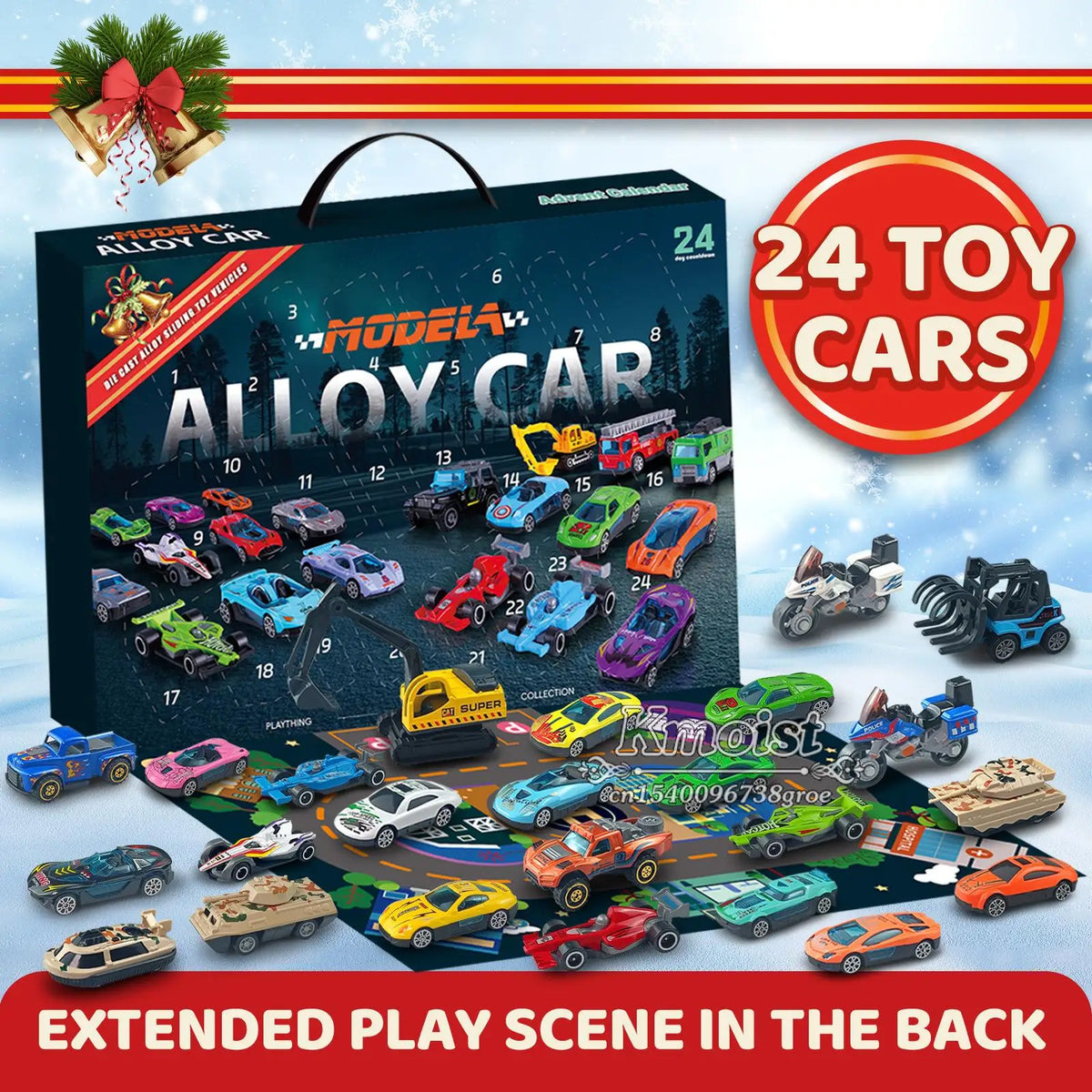 Christmas Advent Calendar 24 Days Alloy Car Inertial Vehicle Model Toy Metal Cars Set Toys for Adults New Year Gifts Home Decor