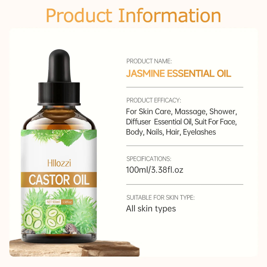 100ml/30ml castor oil pure essential oil skin care hair care can make hair smoother aromatherapy aromatherapy essential oil