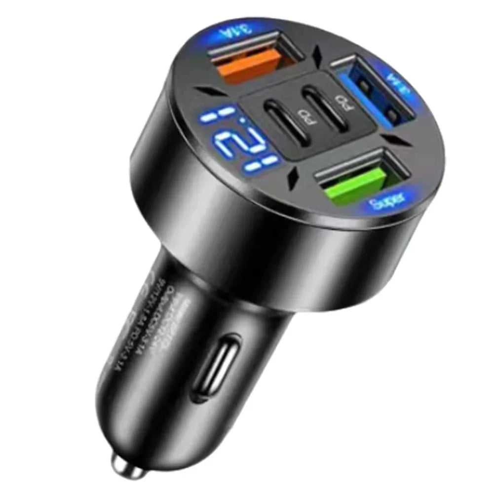 250W 5 Ports Car Charger Fast Charging PD QC3.0 USB C Car Phone Charger Type C Adapter In Car For IPhone