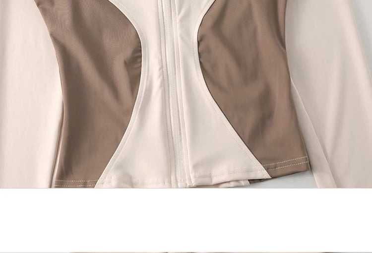 High Quality Workout Fitness Long Sleeve Top with 2 Sides Zipper Finger Hole Mix Colours Jacket