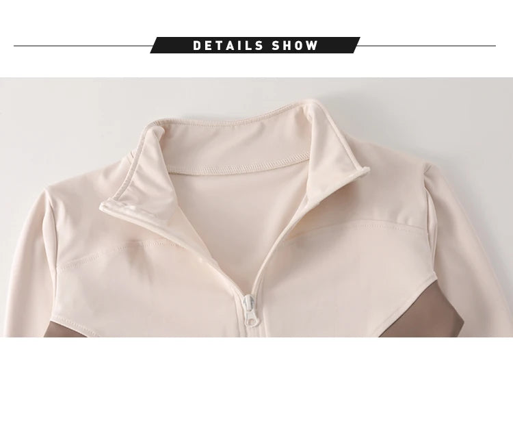 High Quality Workout Fitness Long Sleeve Top with 2 Sides Zipper Finger Hole Mix Colours Jacket