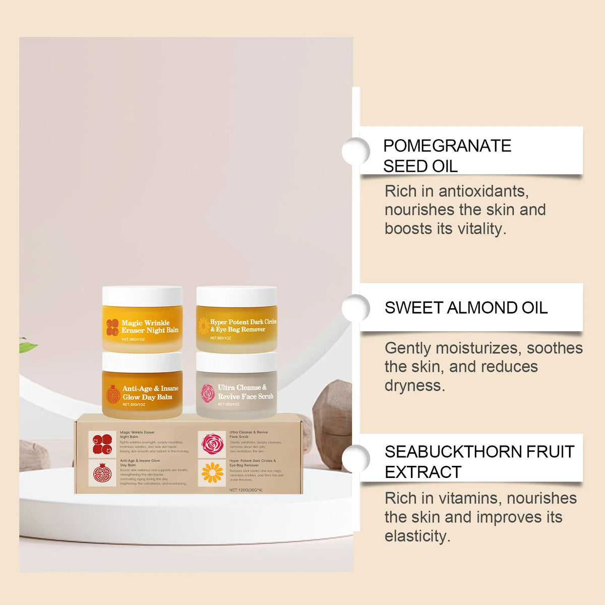 Day Night Skincare Set Moisturizing Repair Skin Barrier Brightening Facial Skins Multi Functional Skincare Eye Face Care Combo
