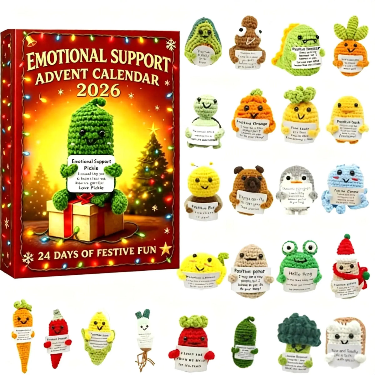2026 Advent Calendar with 24 Days Countdown Emotional Support Messages Ideal Christmas Birthday Gift for All Ages Family Friends