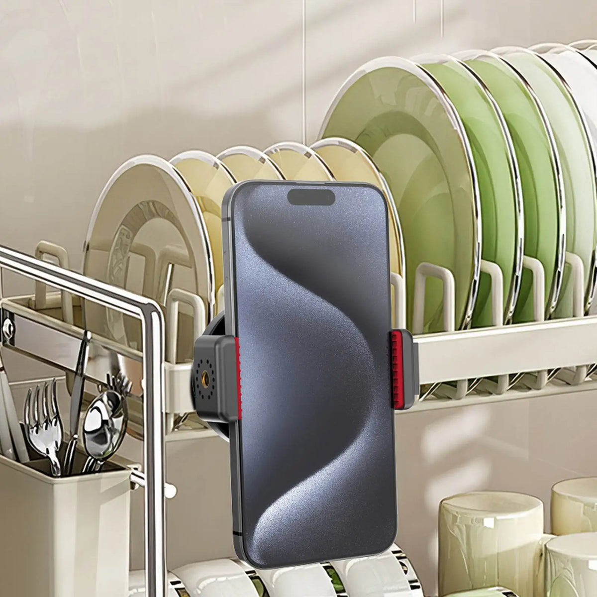Magnetic Phone Holder Strong Magnet Base Cell Phone Clamp for Gym Treadmill Motorcycle Refrigerator Kitchen Bathroom Travel