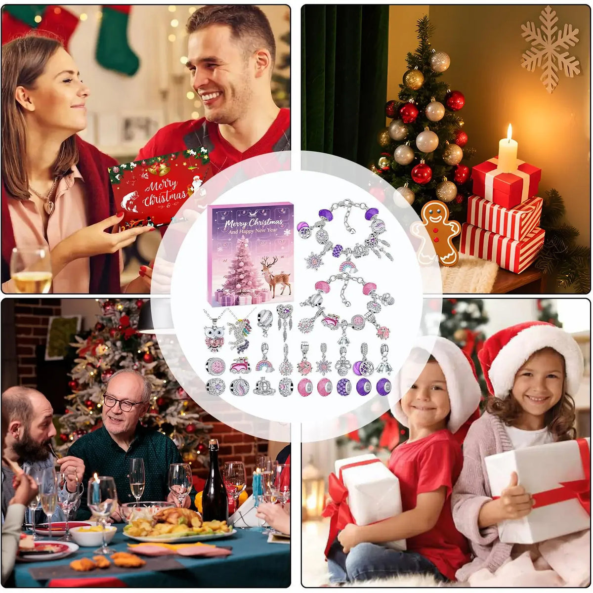 Christmas Jewelry Calendar Advent  Christmas Advent Girls Earring Bracelet Set Holiday Calendar for Women Girl