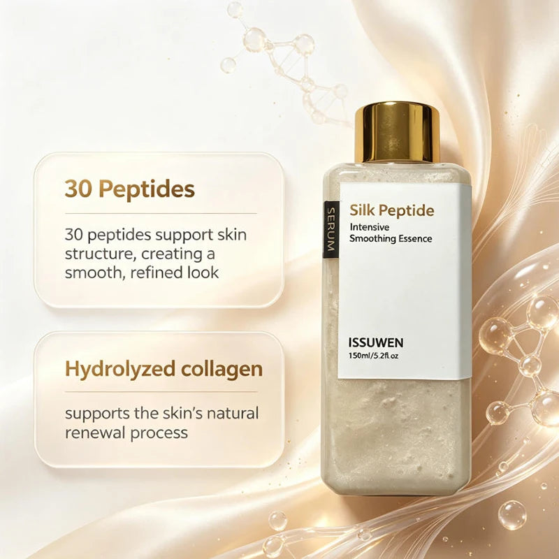 Korean Silk Peptide Facial Essence Toner Relieve Skin Sensitivity Dryness Quick Absorb Non-greasy Hydrating Lock Skin Moisture
