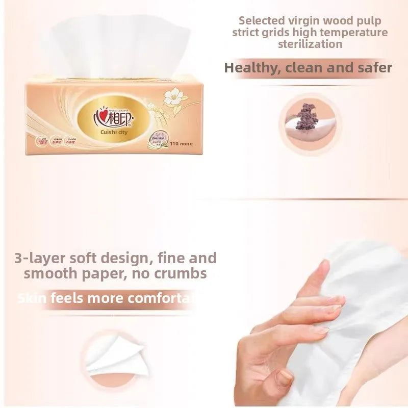 1 Piece 6 Packs; Heart Printing Paper; Kleenex; Tissue Paper; Household Toilet Paper; Napkin; Wet And Dry Dual-use Toilet Paper