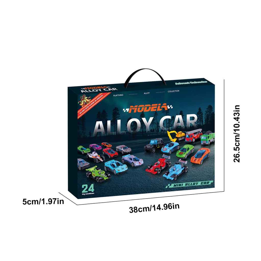 Christmas Advent Calendar 24 Days Alloy Car Inertial Vehicle Model Toy Metal Cars Set Toys for Adults New Year Gifts Home Decor