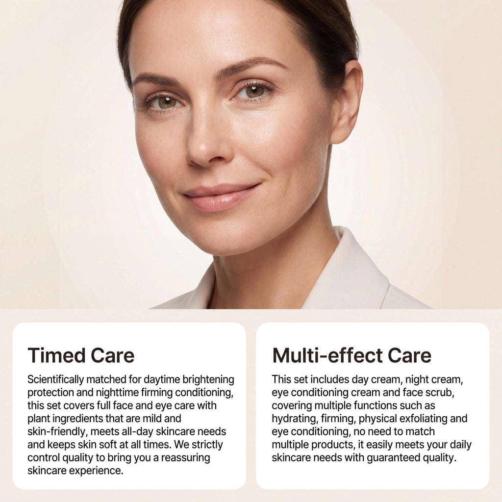 Day Night Skincare Set Moisturizing Repair Skin Barrier Brightening Facial Skins Multi Functional Skincare Eye Face Care Combo