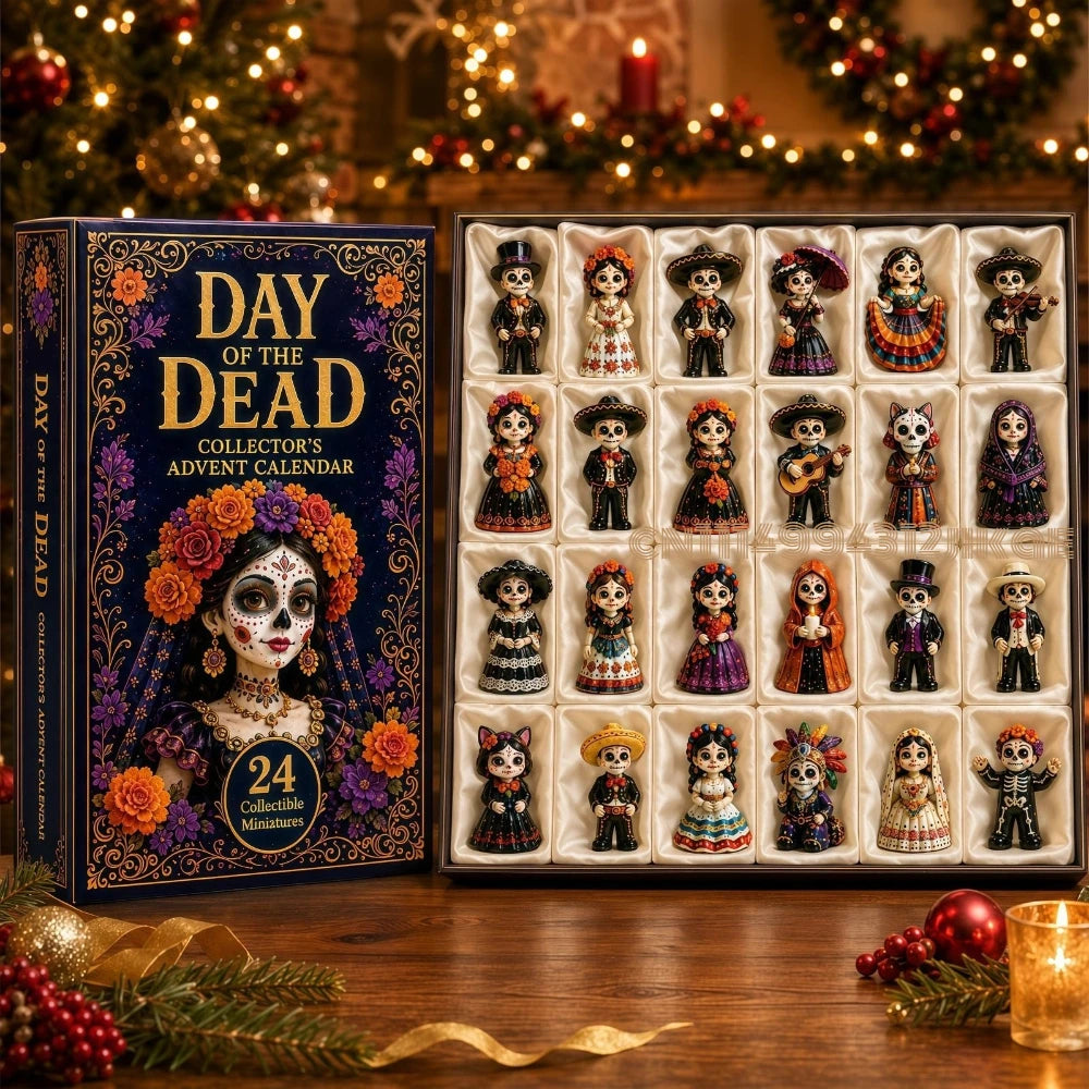 2026 Day of the Dead Advent Calendar, 24 Days Mystery Collectible Figurines, Sugar Skull Characters,Christmas Advent Calendar