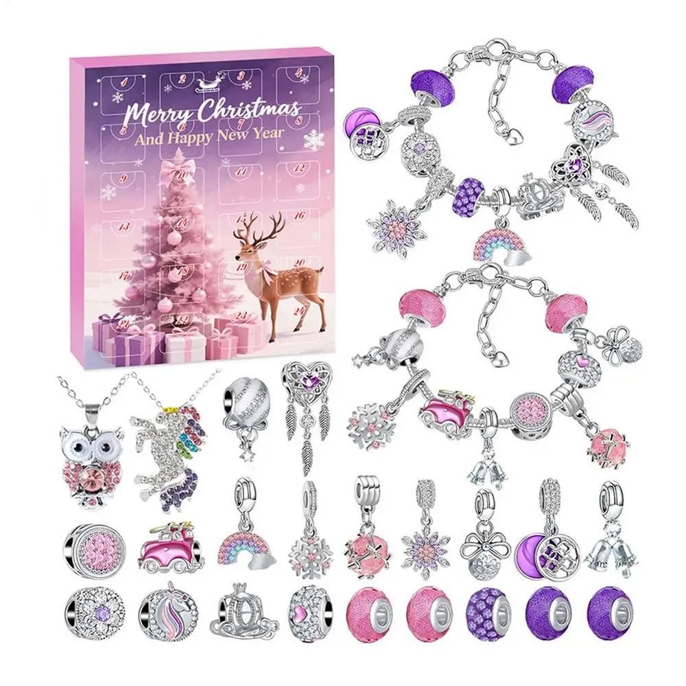 Christmas Jewelry Calendar Advent  Christmas Advent Girls Earring Bracelet Set Holiday Calendar for Women Girl