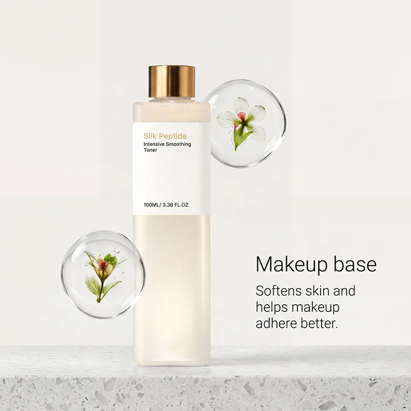 Korean Silk Peptide Facial Essence Toner Relieve Skin Sensitivity Dryness Quick Absorb Non-greasy Hydrating Lock Skin Moisture