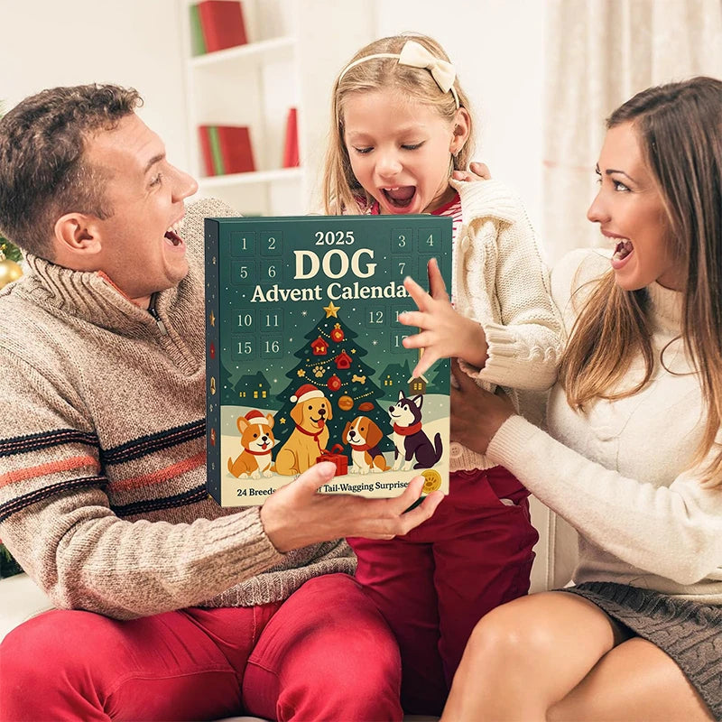 Dog Advent Calendar 2025-24Pcs 2D Festive Breeds Ornaments - Advent Calendar For Pets With Reusable Ornaments, Idea For Dog Love