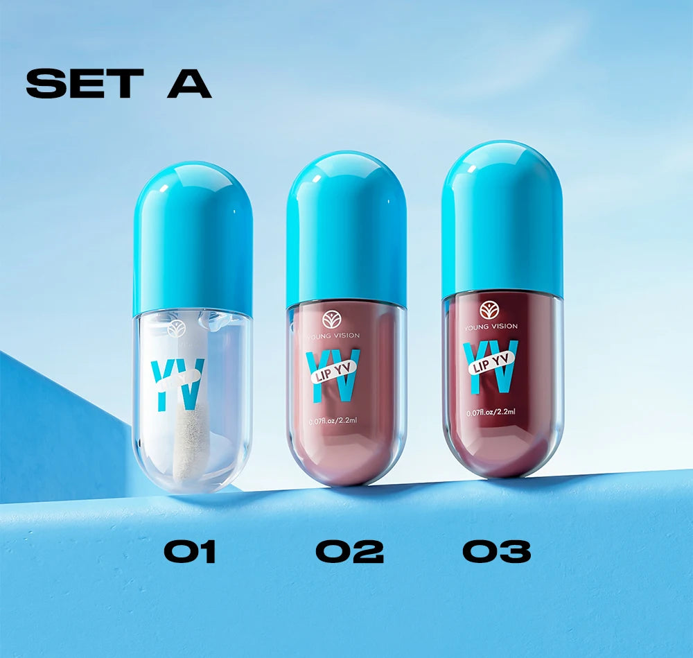 Mini Velvet Matte Lip Gloss Set, 3pc/4pcs Non-Fading, Non-Stick Cup, Long-Lasting Fruit Scented Lip Tint, Smooth and Lightweight