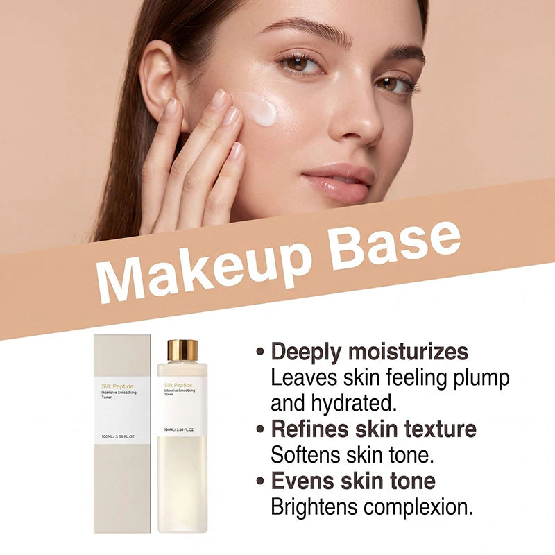 Korean Silk Peptide Facial Essence Toner Relieve Skin Sensitivity Dryness Quick Absorb Non-greasy Hydrating Lock Skin Moisture