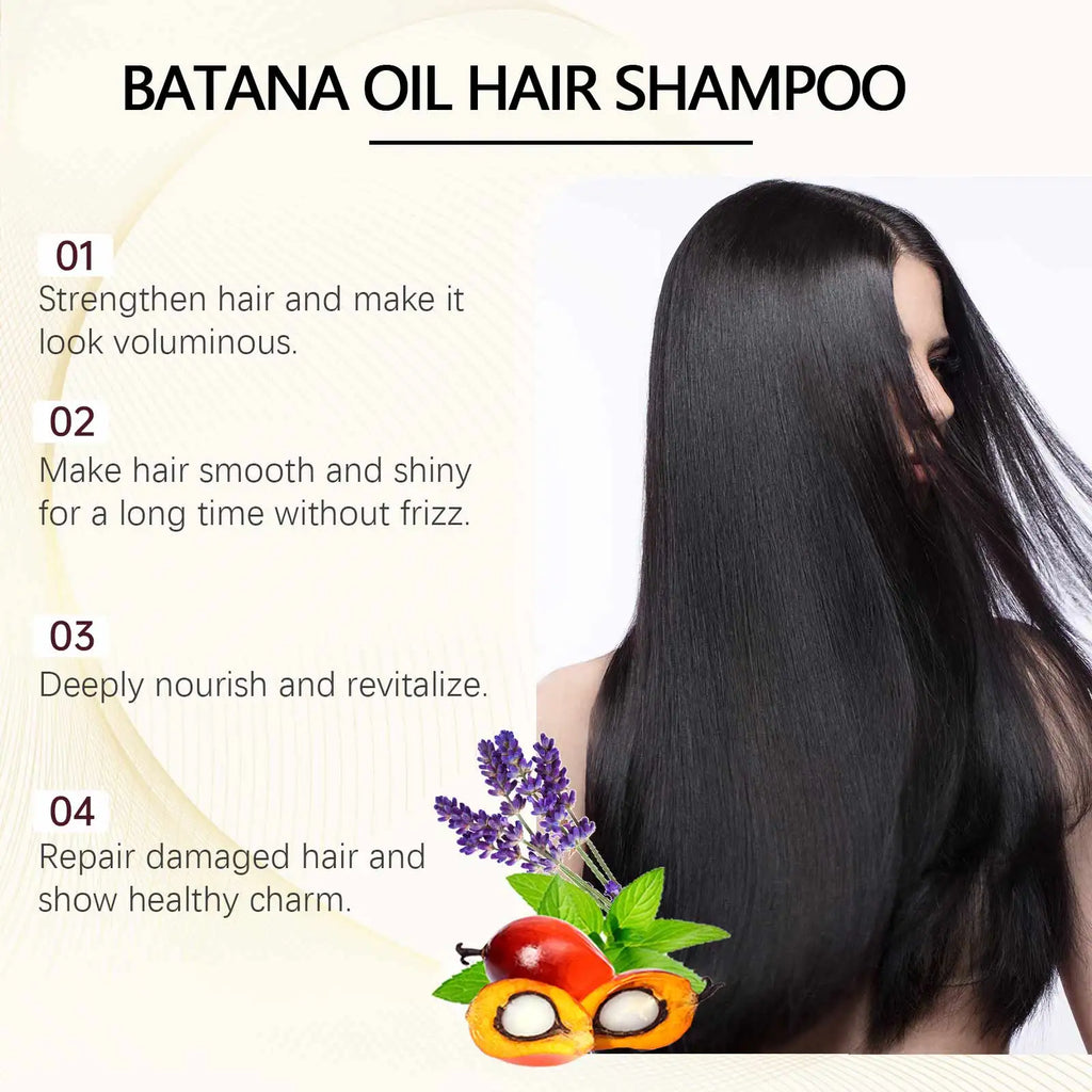 EELHOE Batana Oil Shampoo Nourishing Hair Soothing Dryness Scalp Long Lasting Moisturizing Oil Control Dandruff Removal Shampoo