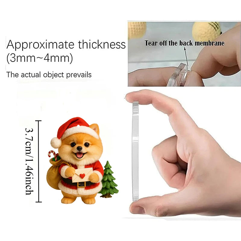 Pomeranian Sweet Wonderland Advent Calendar 2025,24 Days Of Festive Surprises Dog Ornaments,2D Acrylic Cute Canine Toys