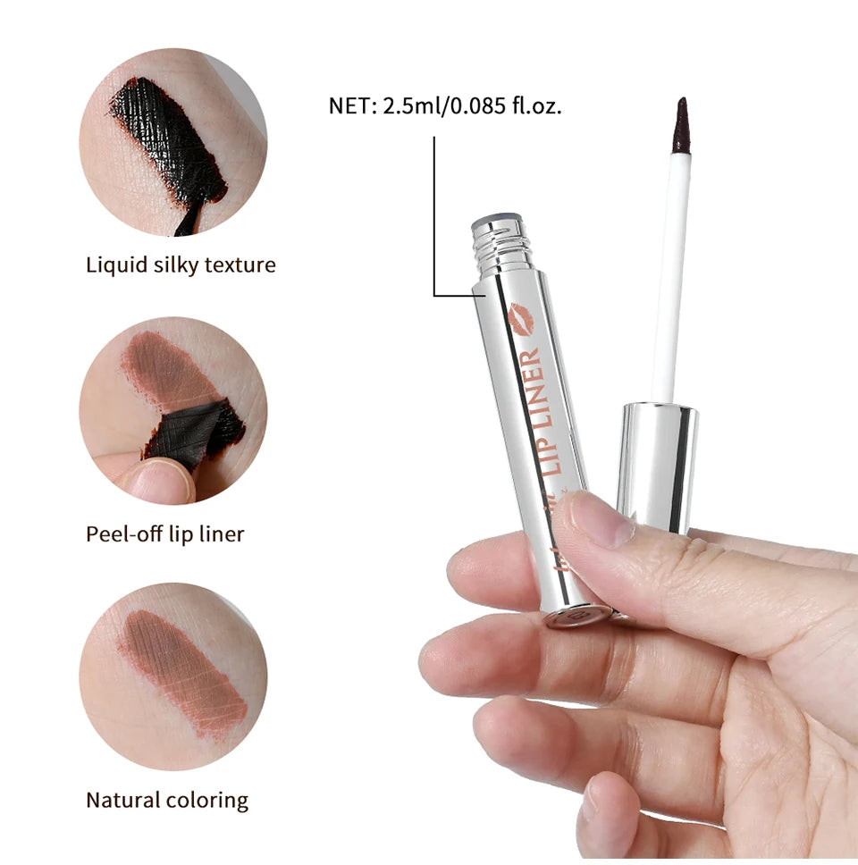 Magic Peel Off Lip Cosmetic Matte Lip Liner Pencil Long Lasting Waterproof Smudge Proof Transfer Proof Peel Off Lip Stain Tattoo