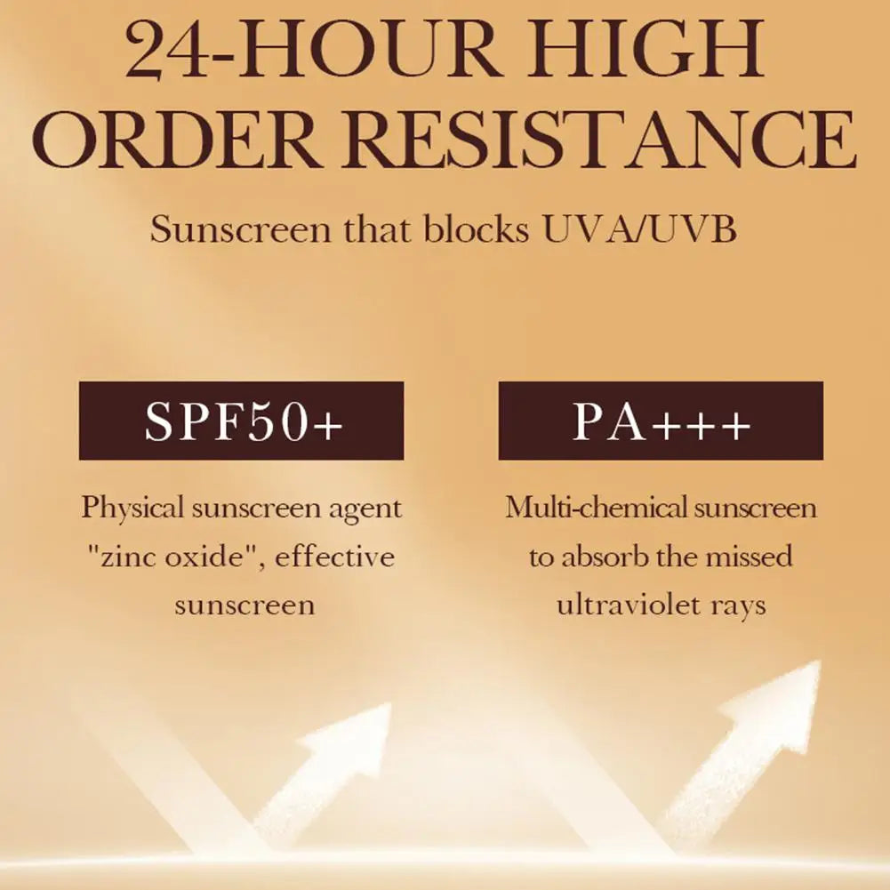 SADOER Gold Snail Sunscreen BB Cream Foundation Concealer Moisturizing Isolation Cream SPF50+PA+++ 40g Facial Moisturizer