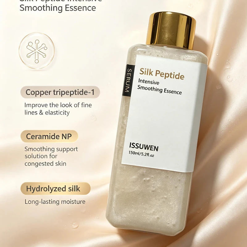 Korean Silk Peptide Facial Essence Toner Relieve Skin Sensitivity Dryness Quick Absorb Non-greasy Hydrating Lock Skin Moisture