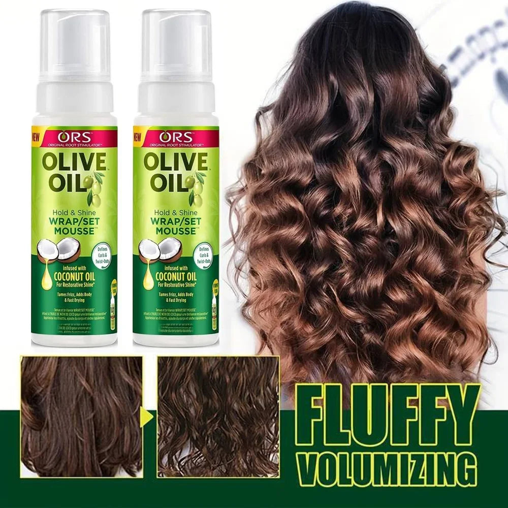 100ML Olive Oil Curly Hair Mousse No-Flaking Anti-Frizz Hair Styling Foam for Wigs And Hair Products