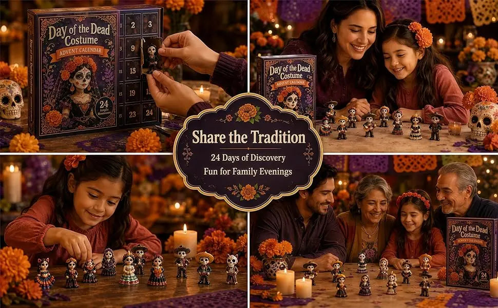 2026 Day of the Dead Advent Calendar, 24 Days Mystery Collectible Figurines, Sugar Skull Characters,Christmas Advent Calendar
