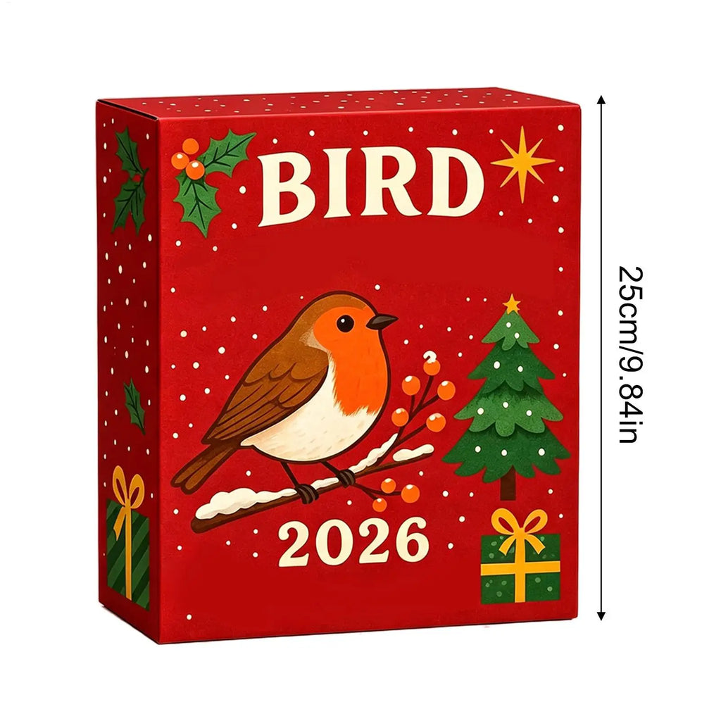 2026 Christmas Calendar Advent 2D Acrylic Bird Collectible Decoration  Countdown Calendar for Trees Windowsill Mantel Office