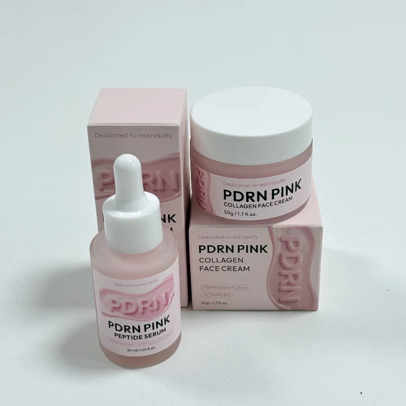 Salmon Dna Collagen Skincare Set, Pdrn Pink Glow Moisturizing Mask Lifting Brightening Cream, Reduce Fine Line Essence Eye Cream