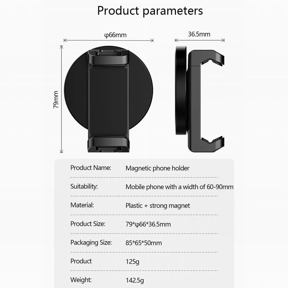 Magnetic Phone Holder Strong Magnet Base Cell Phone Clamp for Gym Treadmill Motorcycle Refrigerator Kitchen Bathroom Travel