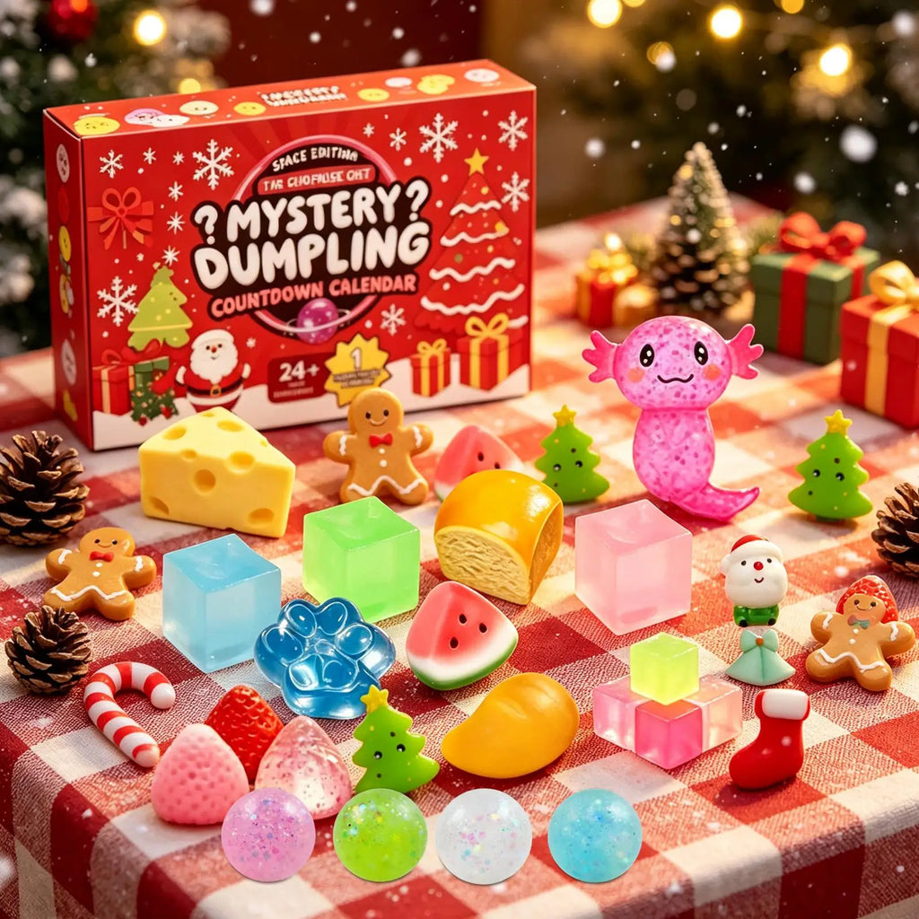 24 Piece Cute Christmas Advent Calendar 24 Day Countdown Stress Relief Mystery Calendar Relaxing Hand Gift for Holiday Fun