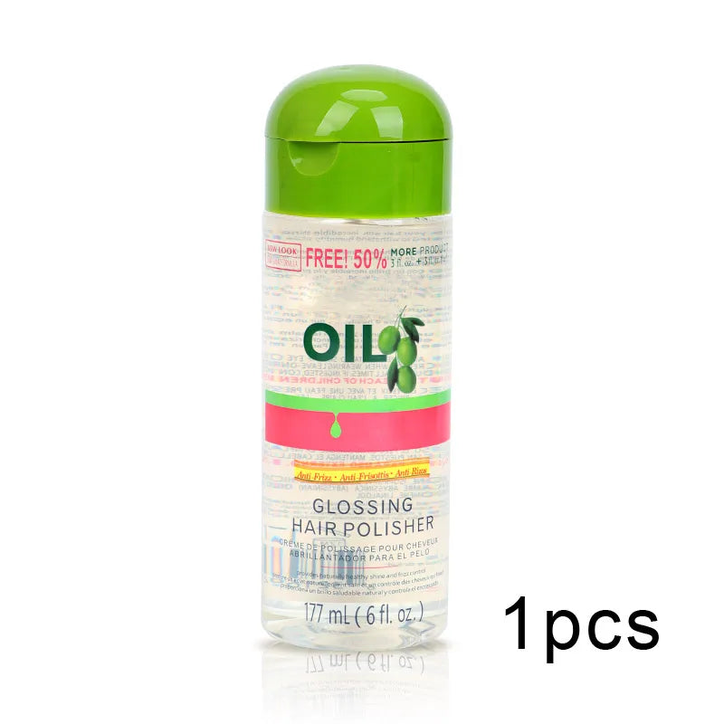 Olive Oil Frizz Control & Shine Glossing Polisher 6 Ounce Shining Hair Glossing Oil Daily Use Good Smell Hair Smooth Healthy Oil