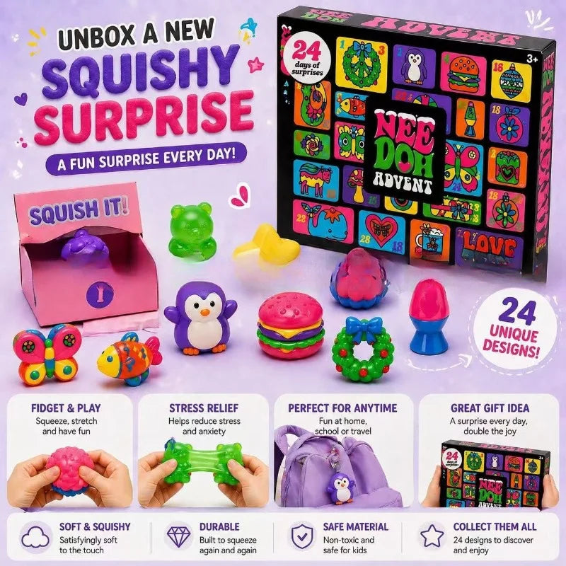 Needoh Advent Calendar Gift for Children 24 Day Countdown New Year Family Friends Blind Box Party Toy Gift