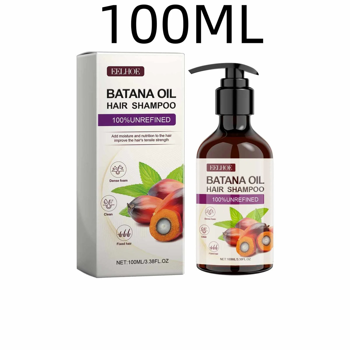 EELHOE Batana Oil Shampoo Nourishing Hair Soothing Dryness Scalp Long Lasting Moisturizing Oil Control Dandruff Removal Shampoo