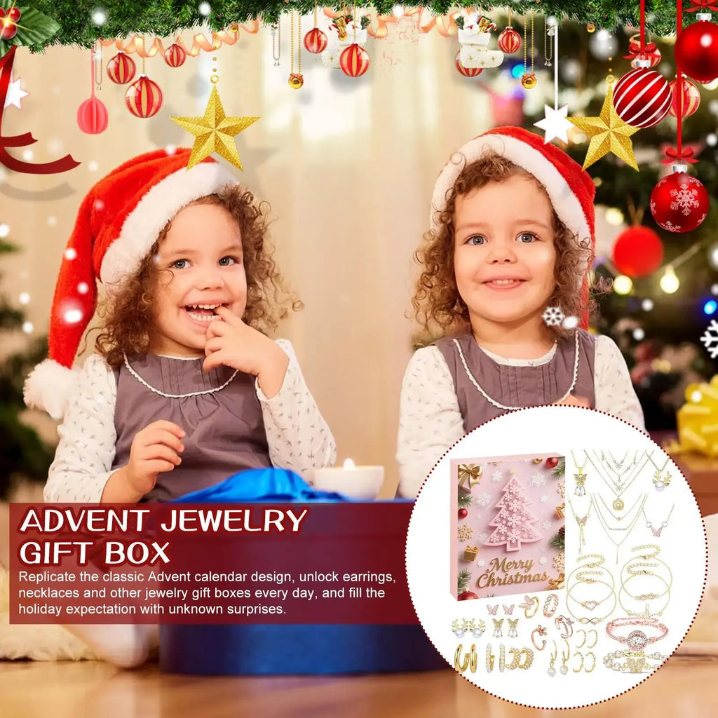 Christmas Jewelry Calendar Advent  Christmas Advent Girls Earring Bracelet Set Holiday Calendar for Women Girl