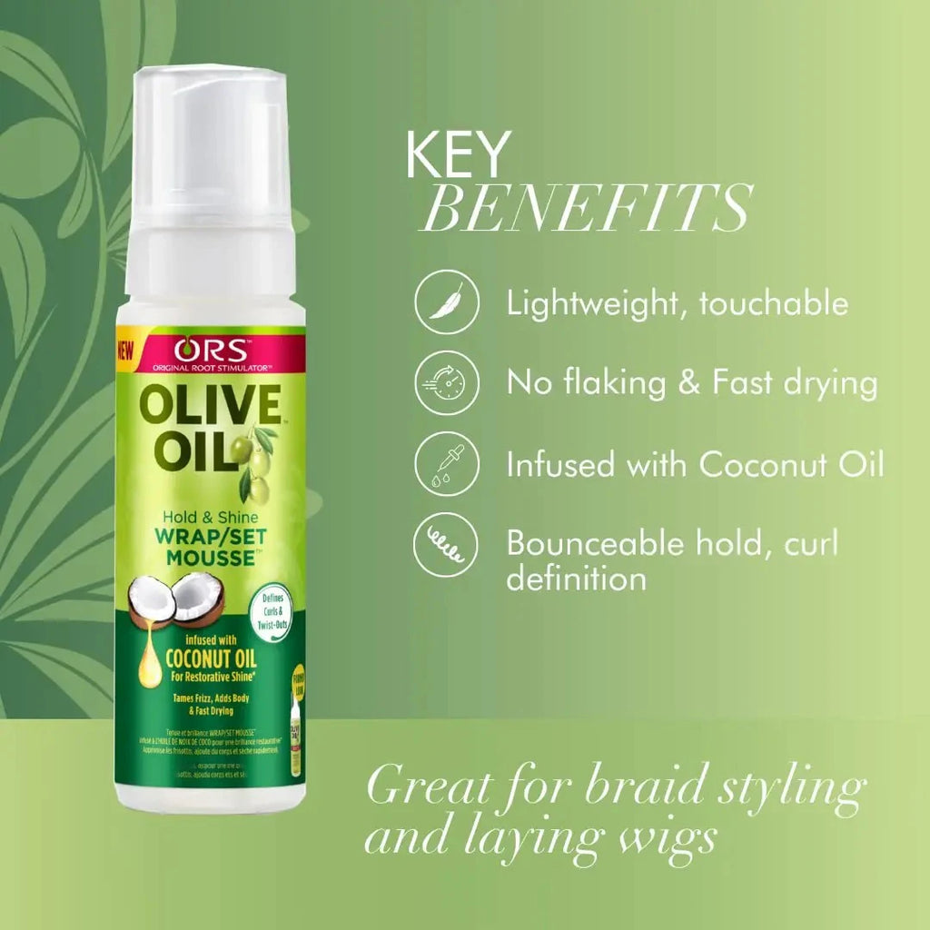 100ML Olive Oil Curly Hair Mousse No-Flaking Anti-Frizz Hair Styling Foam for Wigs And Hair Products