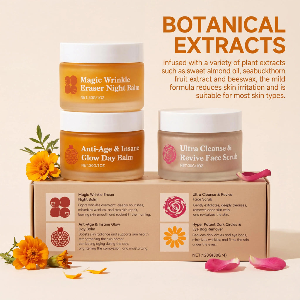Day Night Skincare Set Moisturizing Repair Skin Barrier Brightening Facial Skins Multi Functional Skincare Eye Face Care Combo