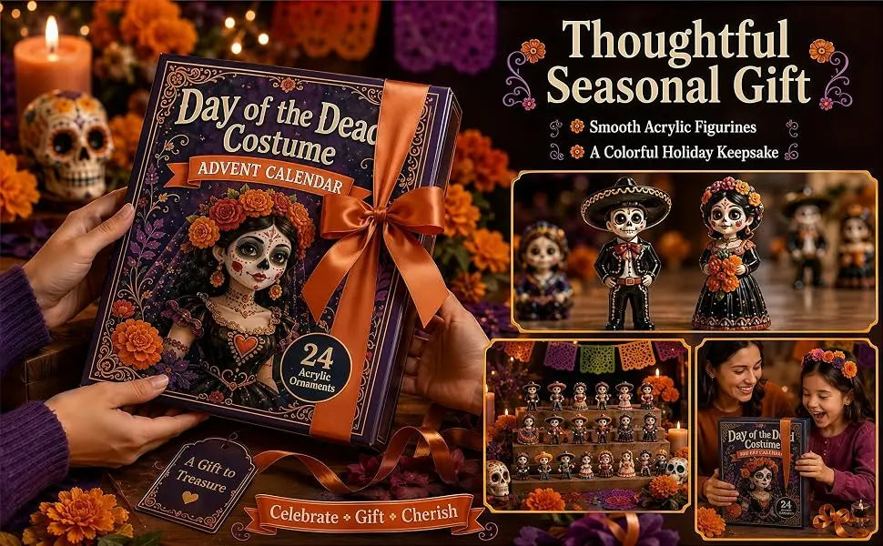 2026 Day of the Dead Advent Calendar, 24 Days Mystery Collectible Figurines, Sugar Skull Characters,Christmas Advent Calendar