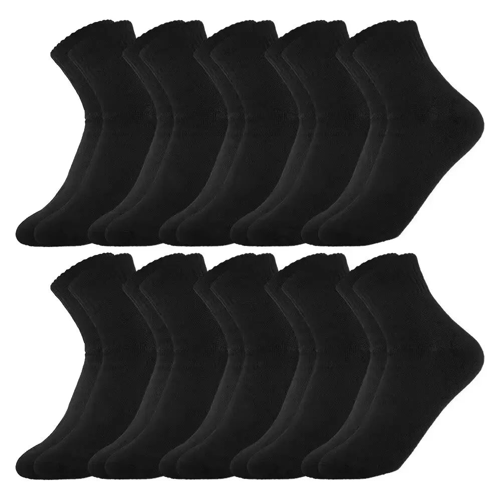 10 Pairs of Men's Mid-Calf Socks Cotton Socks for All Seasons, Solid Color and Versatile