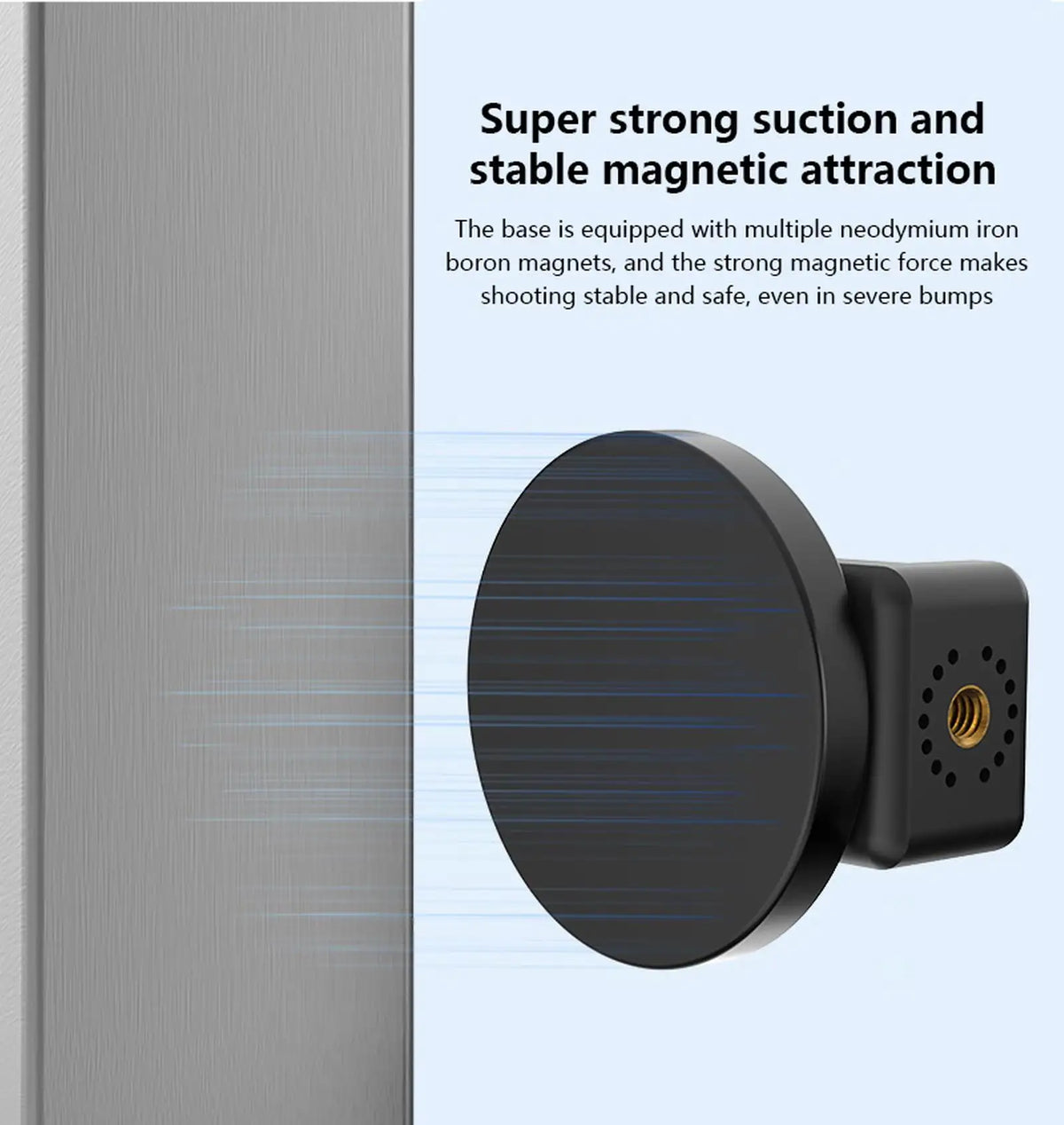 Magnetic Phone Holder Strong Magnet Base Cell Phone Clamp for Gym Treadmill Motorcycle Refrigerator Kitchen Bathroom Travel
