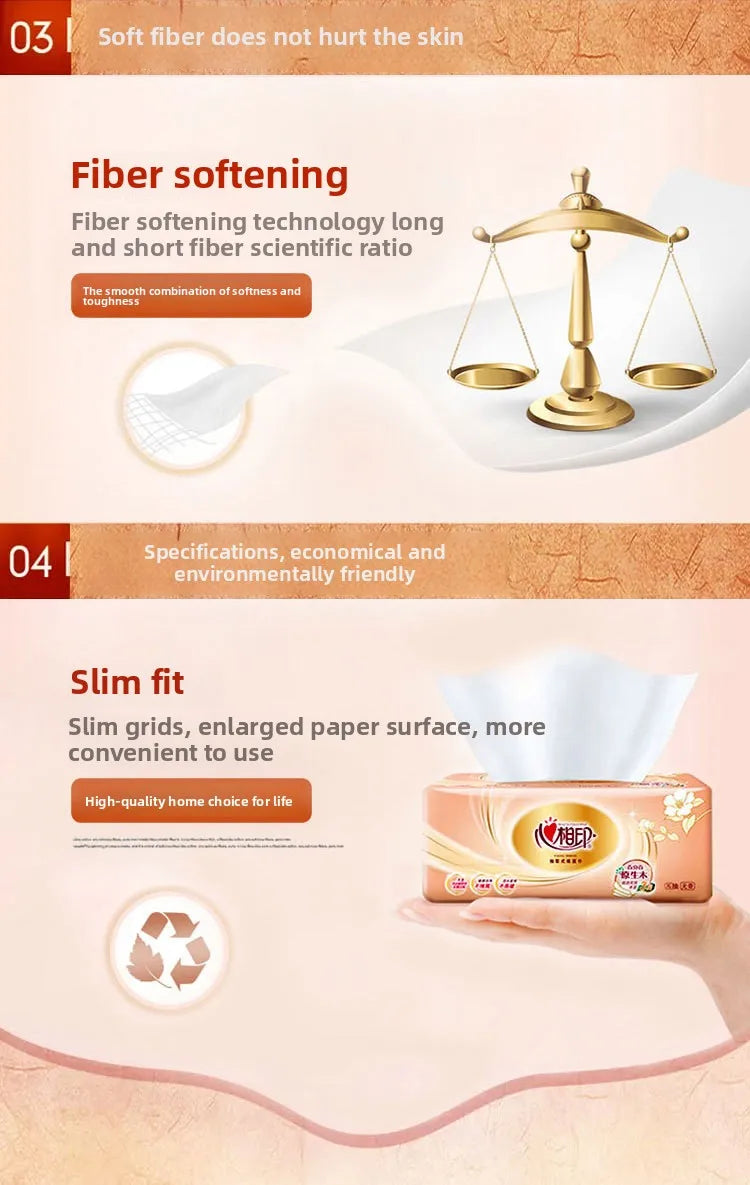 1 Piece 6 Packs; Heart Printing Paper; Kleenex; Tissue Paper; Household Toilet Paper; Napkin; Wet And Dry Dual-use Toilet Paper