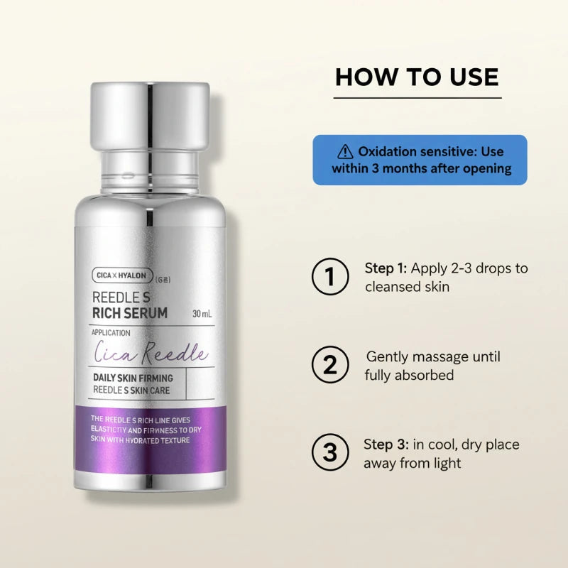 Korean Skincare CICA Reedles Rich Serum PDRN Collagen Essence Glow Set Moisturizing Hydrating Nourishing Face Care Lightweight